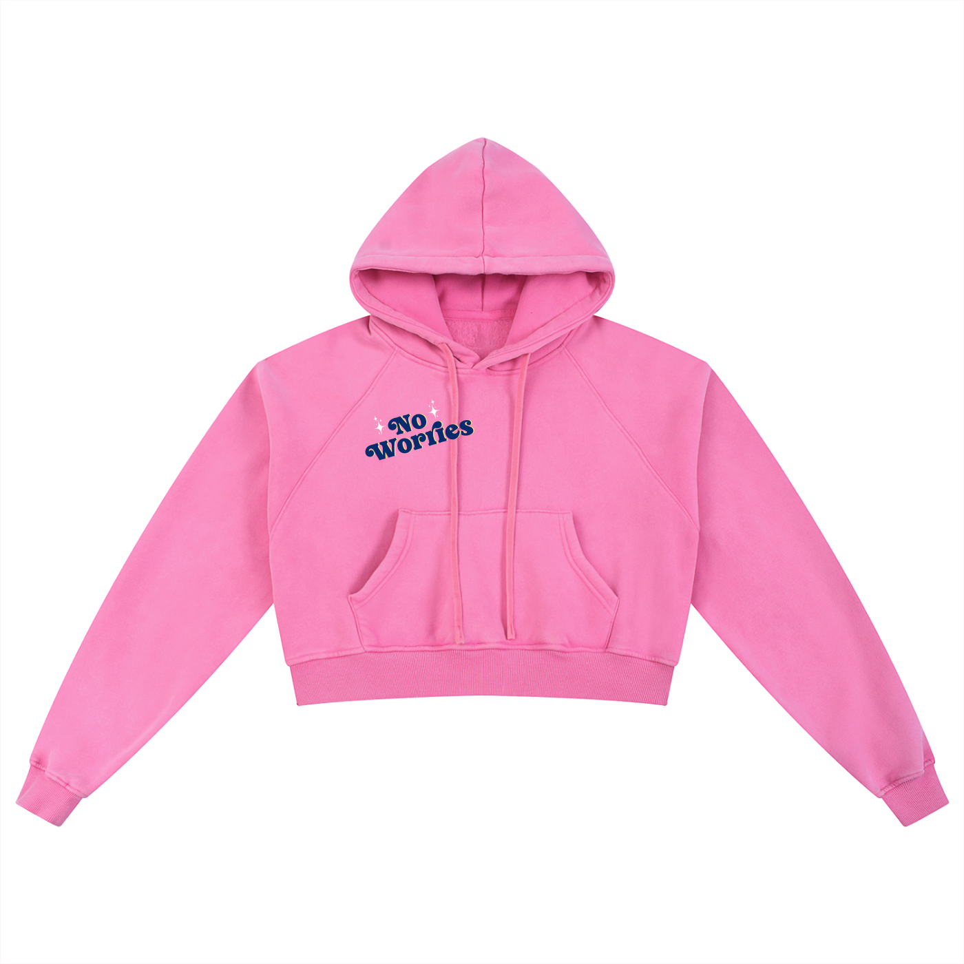 NO WORRIES Cropped Hoodie