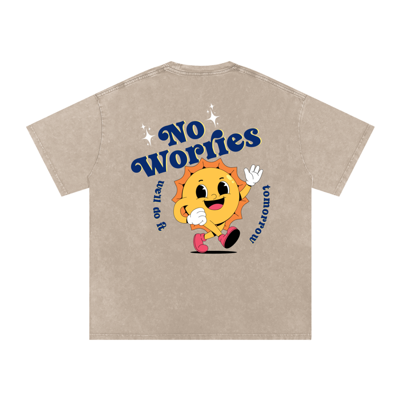 NO WORRIES Oversized Cotton T-Shirt