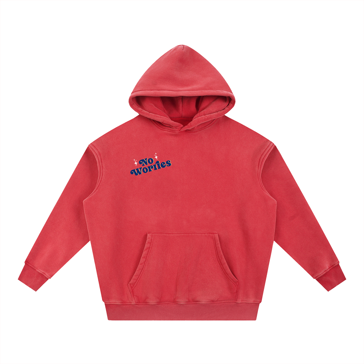 NO WORRIES Fleece Oversize Hoodie
