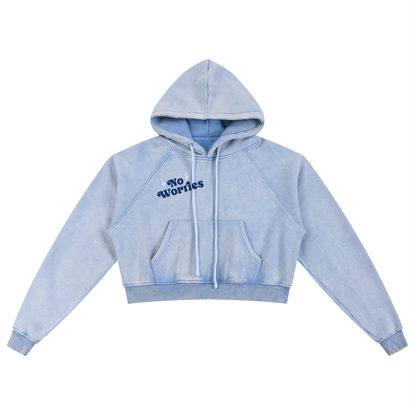NO WORRIES Cropped Hoodie