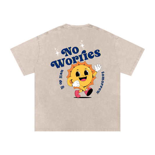 NO WORRIES Oversized Cotton T-Shirt
