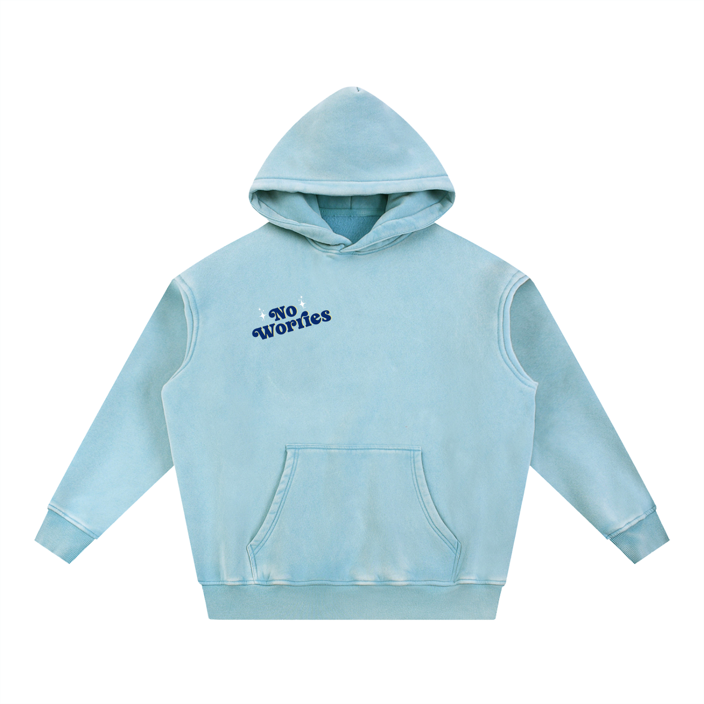 NO WORRIES Fleece Oversize Hoodie