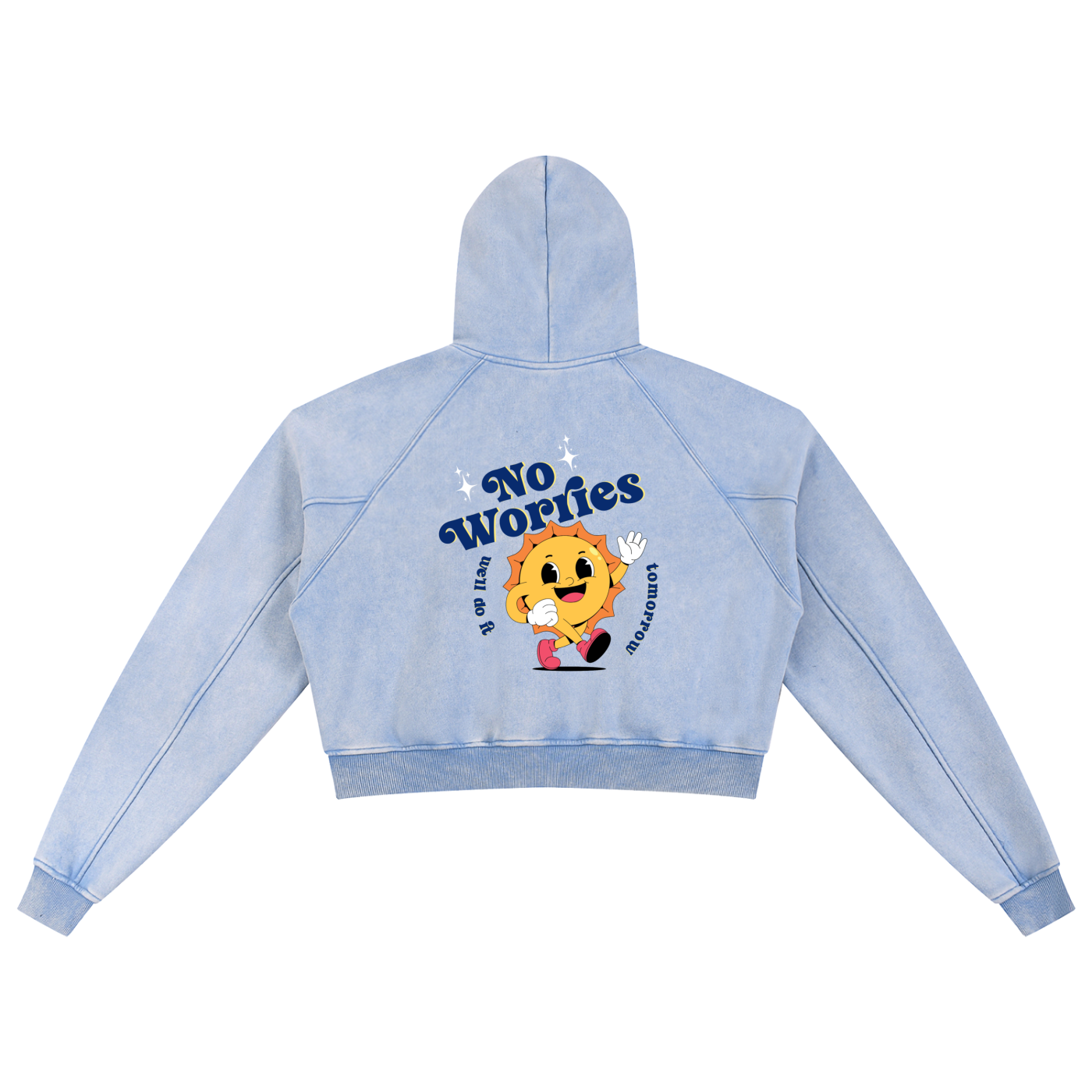 NO WORRIES Cropped Hoodie