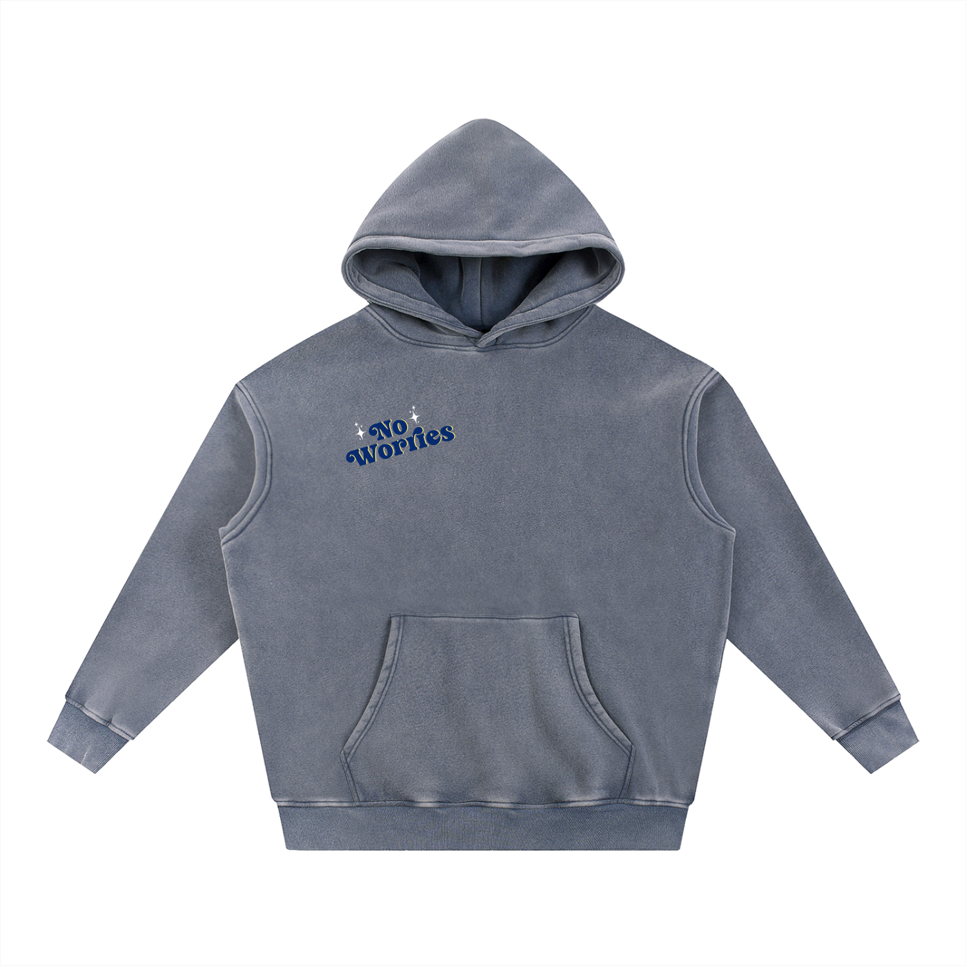 NO WORRIES Fleece Oversize Hoodie