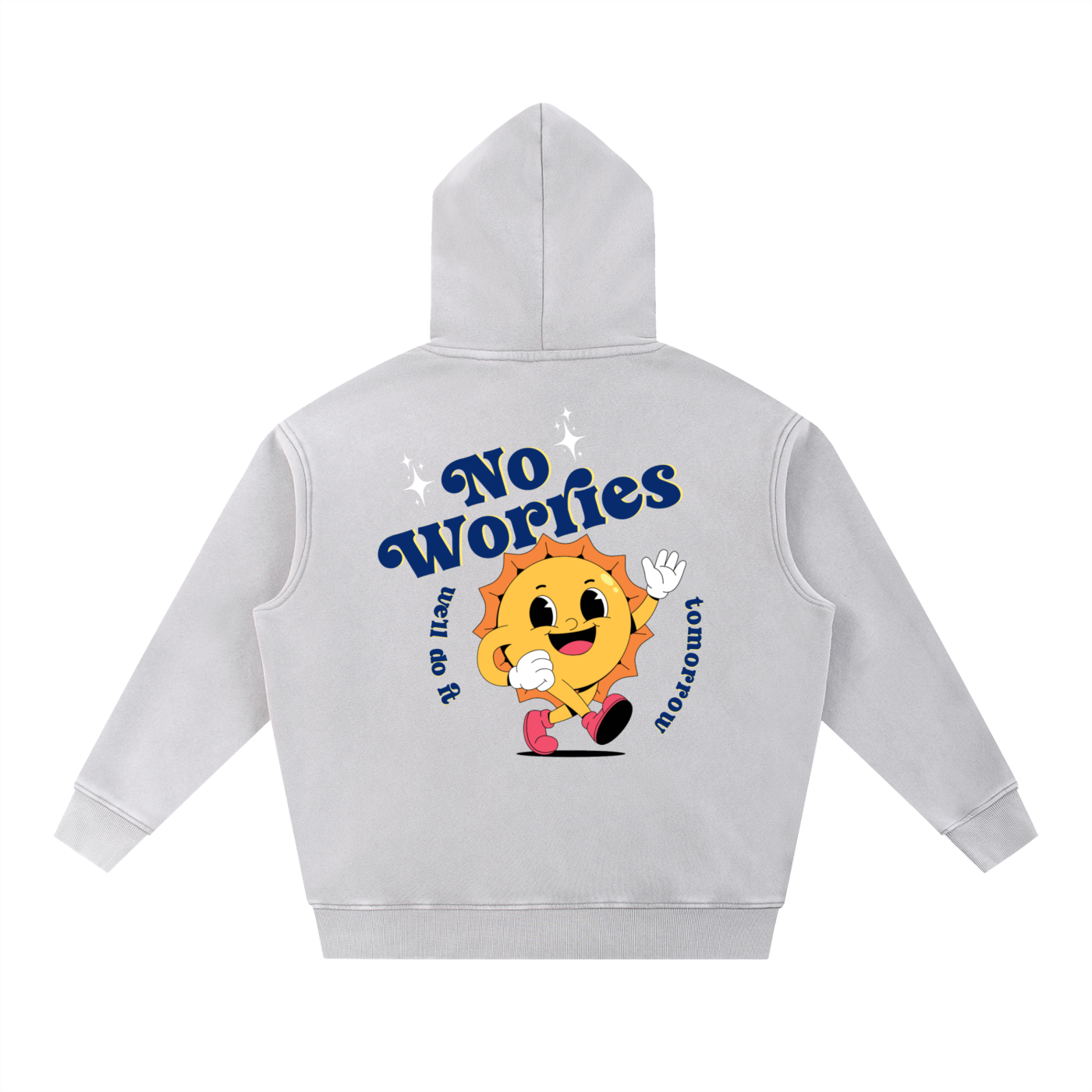 NO WORRIES Fleece Oversize Hoodie