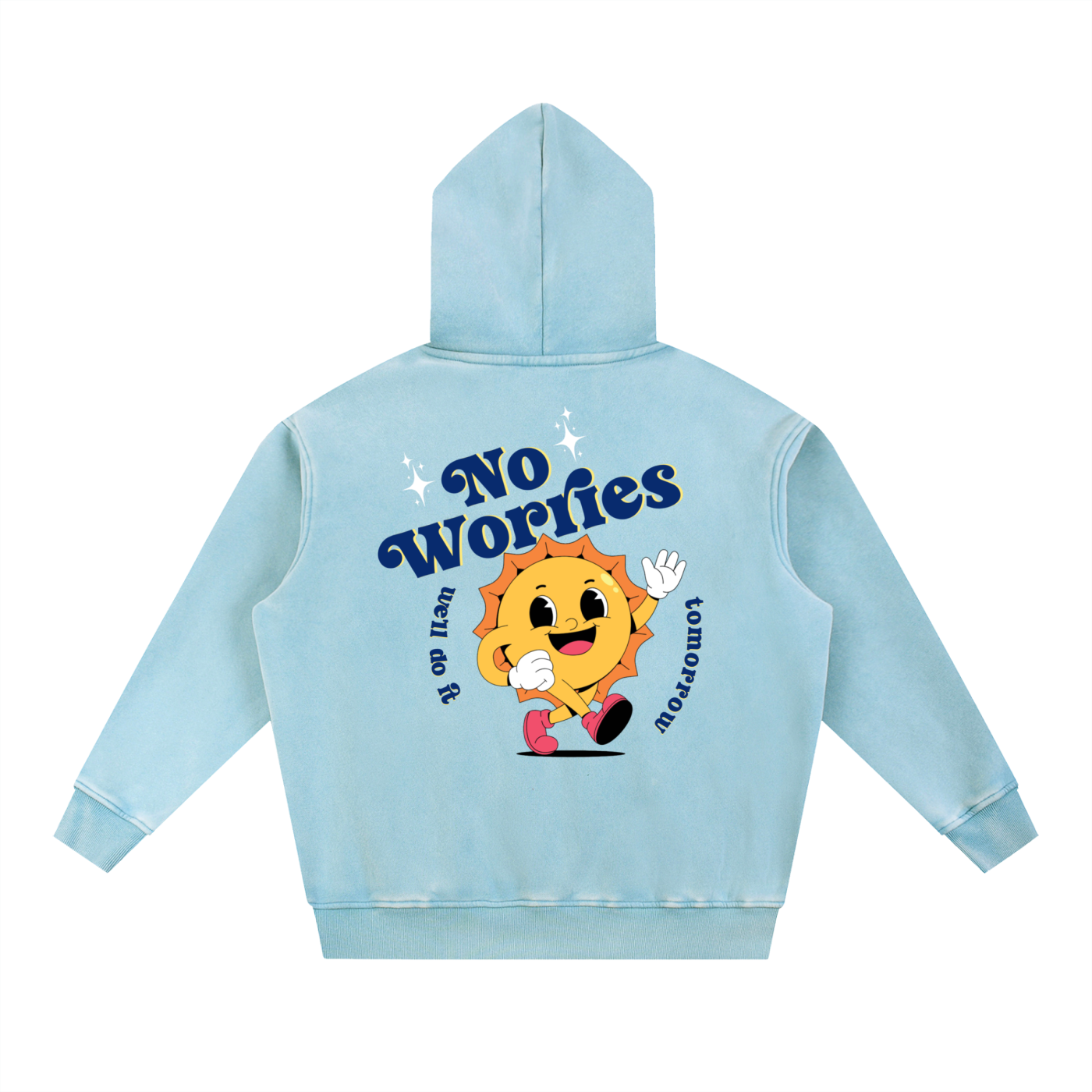 NO WORRIES Fleece Oversize Hoodie
