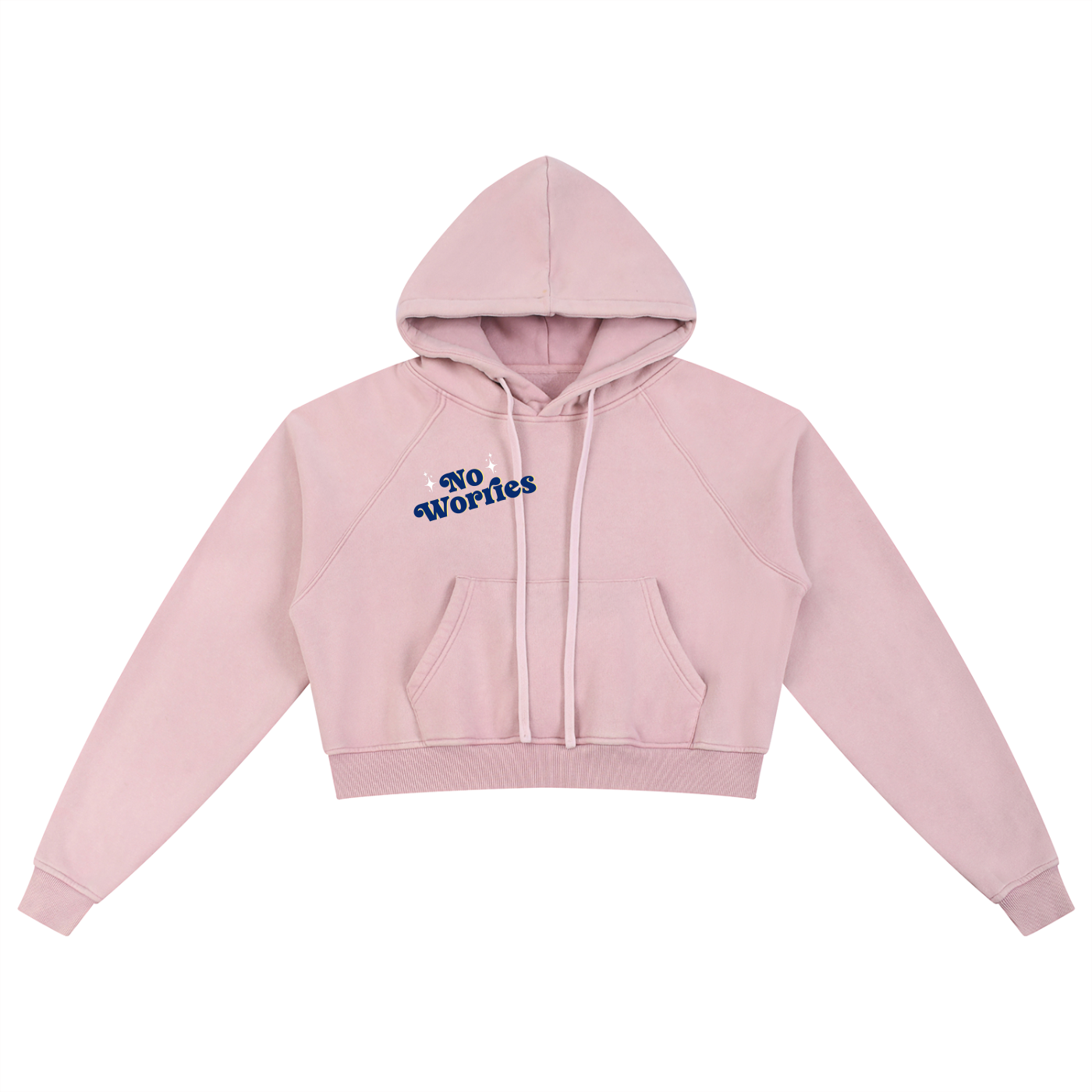 NO WORRIES Cropped Hoodie