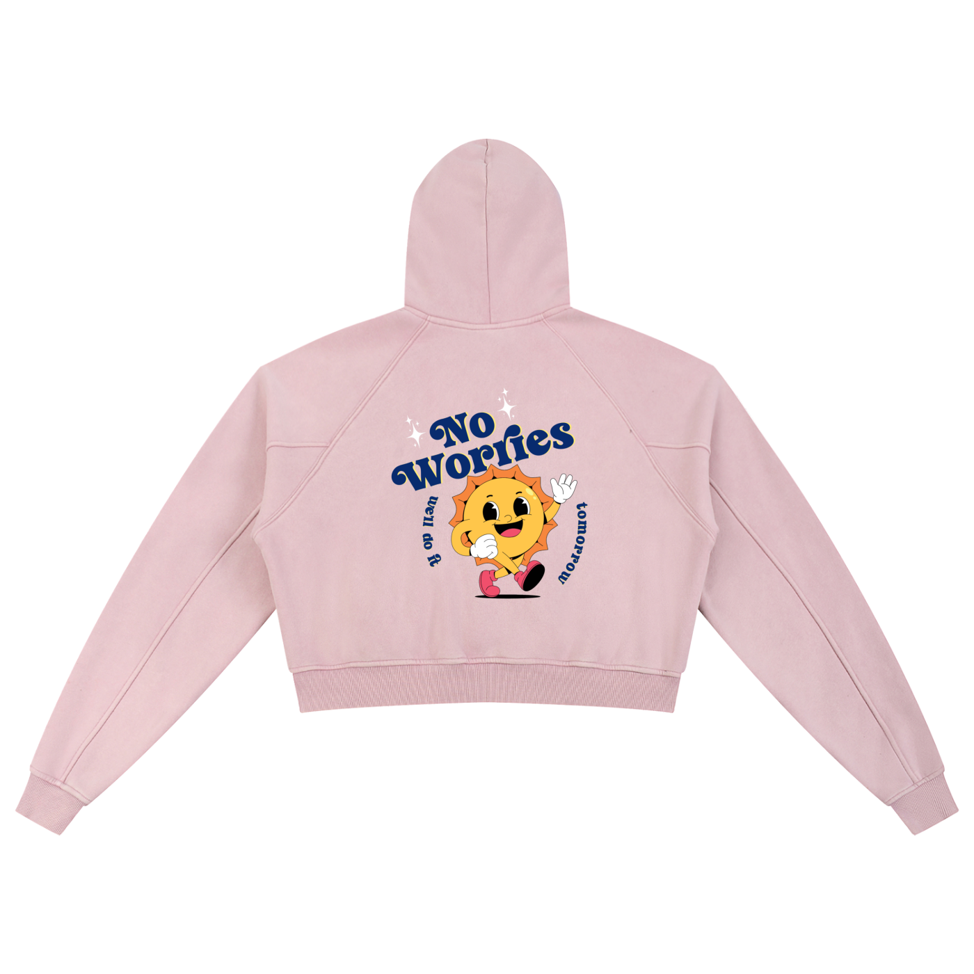 NO WORRIES Cropped Hoodie