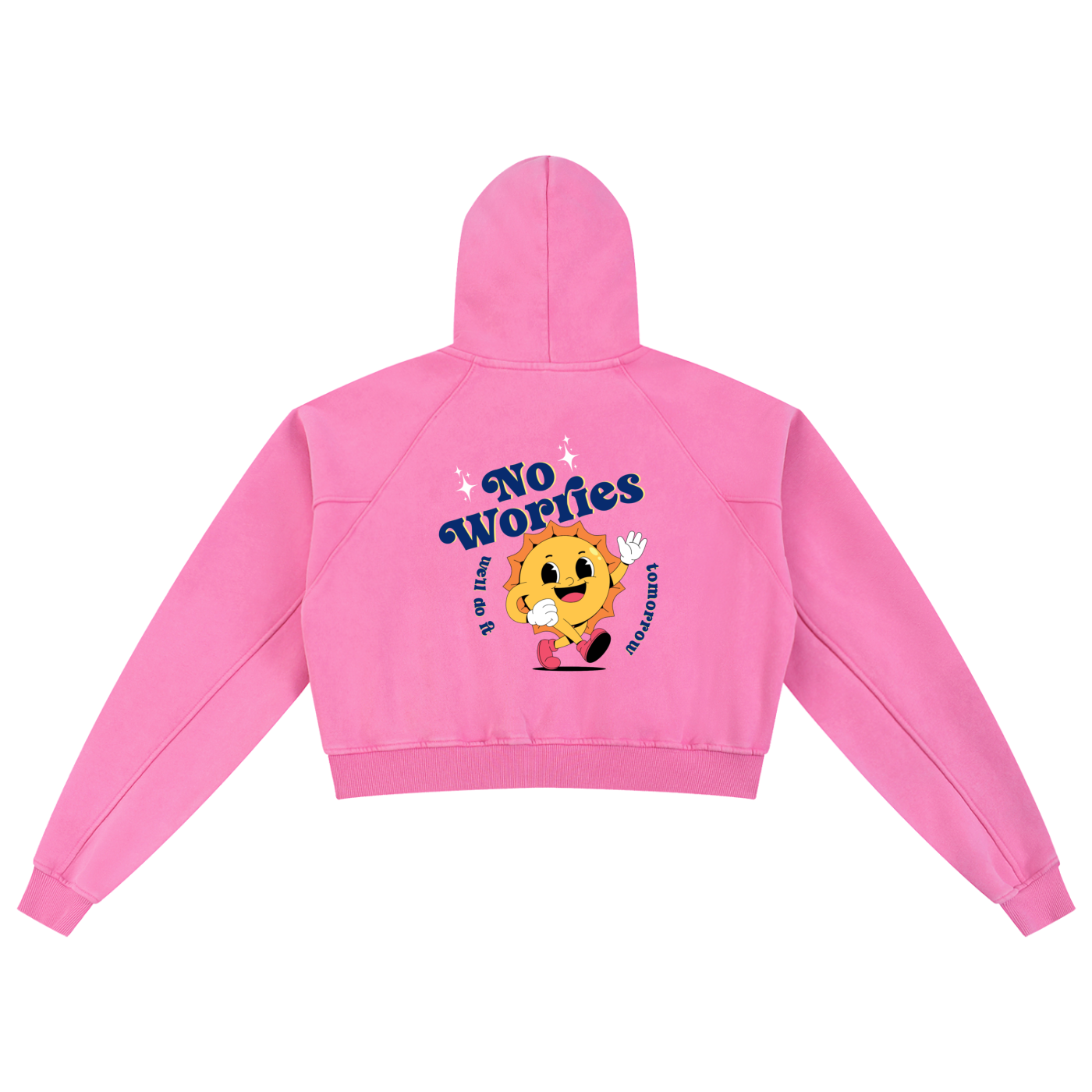 NO WORRIES Cropped Hoodie