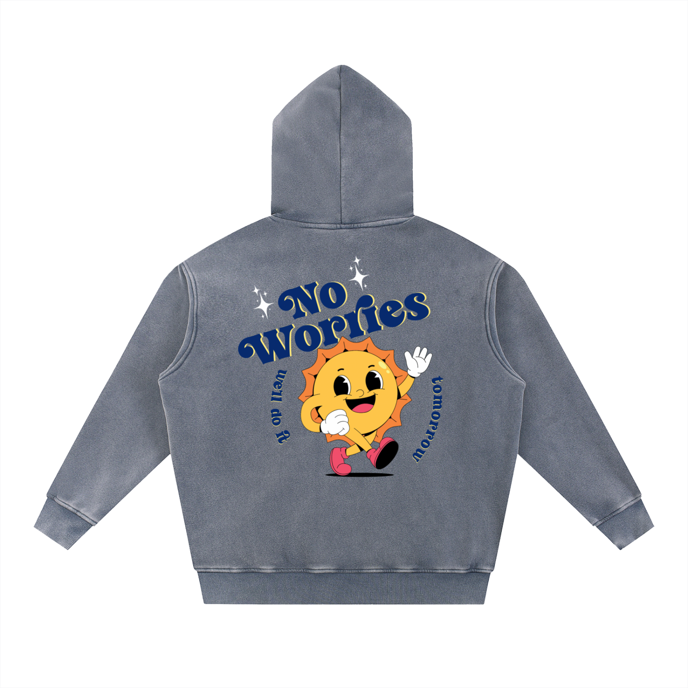 NO WORRIES Fleece Oversize Hoodie