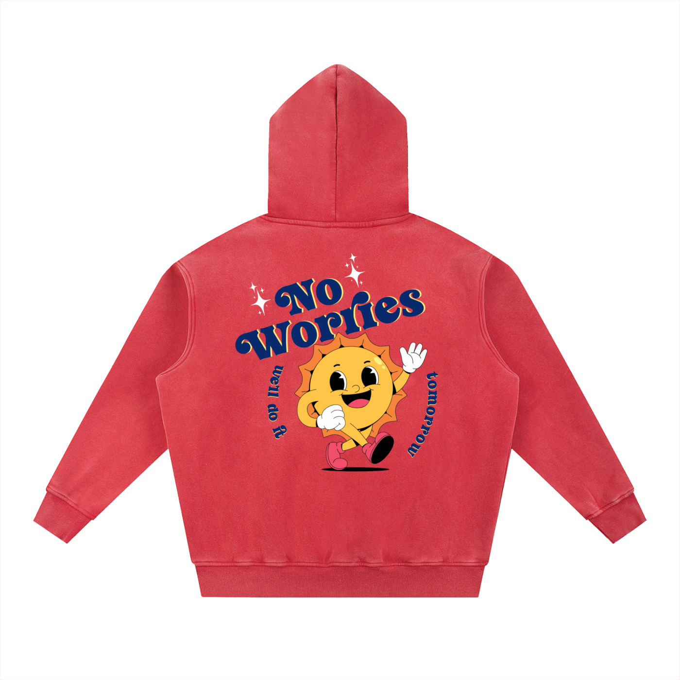 NO WORRIES Fleece Oversize Hoodie
